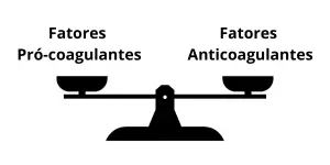 equilíbrio entre fatores anticoagulantes e fatores pró-coagulantes